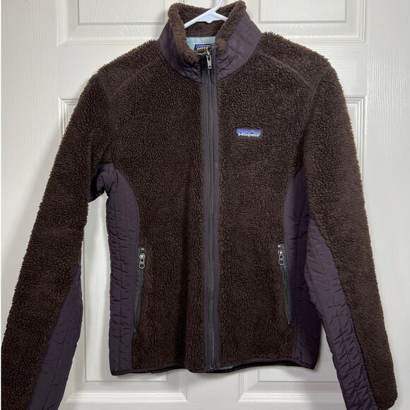 Patagonia Synchilla Retro X Deep Pile Full Zip Fleece Jacket Brown Women's Med - Picture 1 of 6